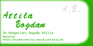 attila bogdan business card